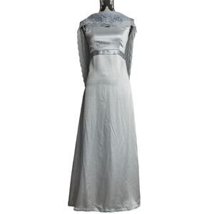 Women's Lt Baby Blue Minimalist Chic Homemade Sleeveless Maxi Dress - XS/S